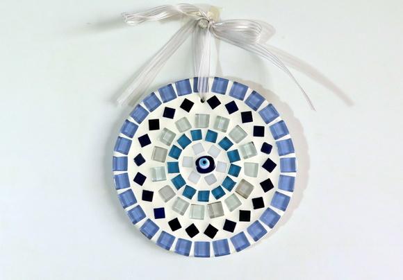 Mini Mandala em Mosaico Olho Grego