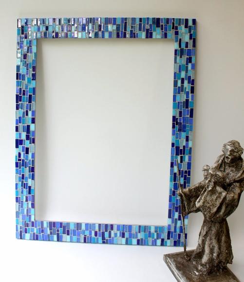 Moldura em Mosaico Azul sem Espelho