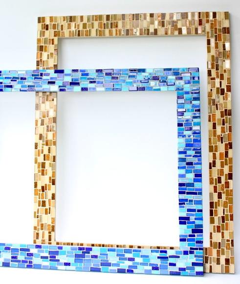 Moldura em Mosaico Azul sem Espelho