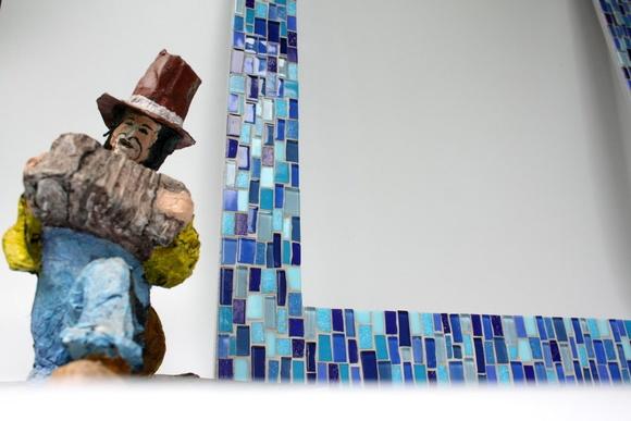 Moldura em Mosaico Azul sem Espelho