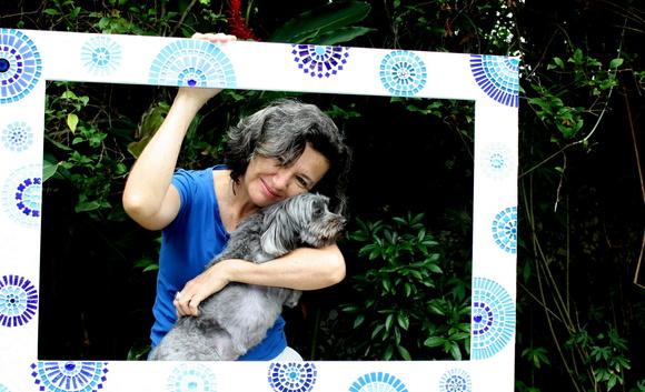 Moldura em Mosaico Círculos Azuis sem Espelho