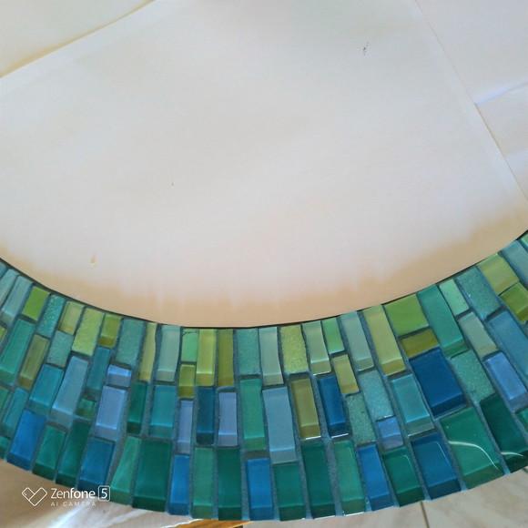 Moldura em Mosaico Verde e Azul sem Espelho