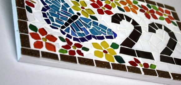 Número Apartamento em Mosaico Borboleta