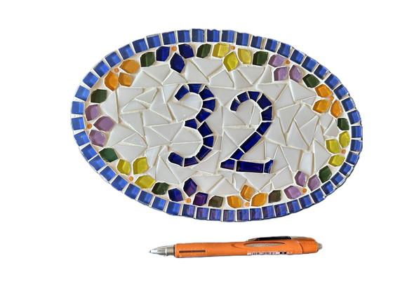 Número Apartamento em Mosaico Floral