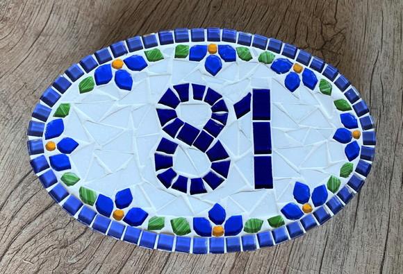 Número Apartamento em Mosaico Floral