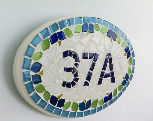 Número Apartamento em Mosaico Floral