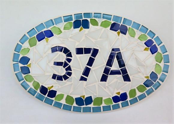 Número Apartamento em Mosaico Floral