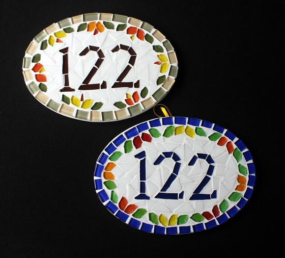 Número Apartamento em Mosaico Floral