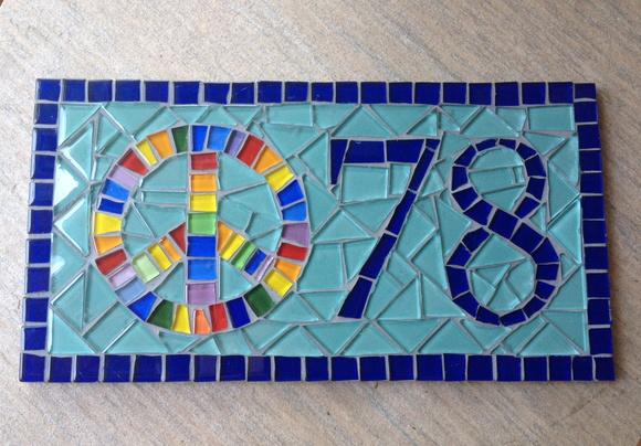 Número para Casa em Mosaico Amor