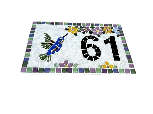 Número para Casa em Mosaico Beija-flor