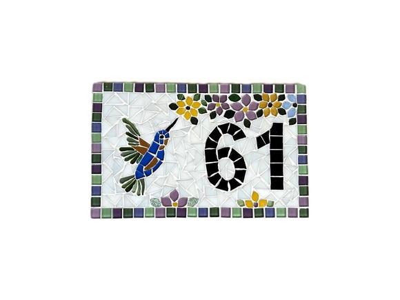 Número para Casa em Mosaico Beija-flor
