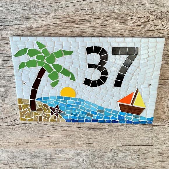 Número para Casa em Mosaico Coqueiro