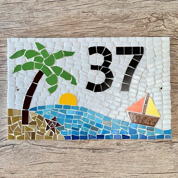 Número para Casa em Mosaico Coqueiro