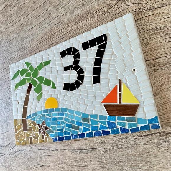 Número para Casa em Mosaico Coqueiro