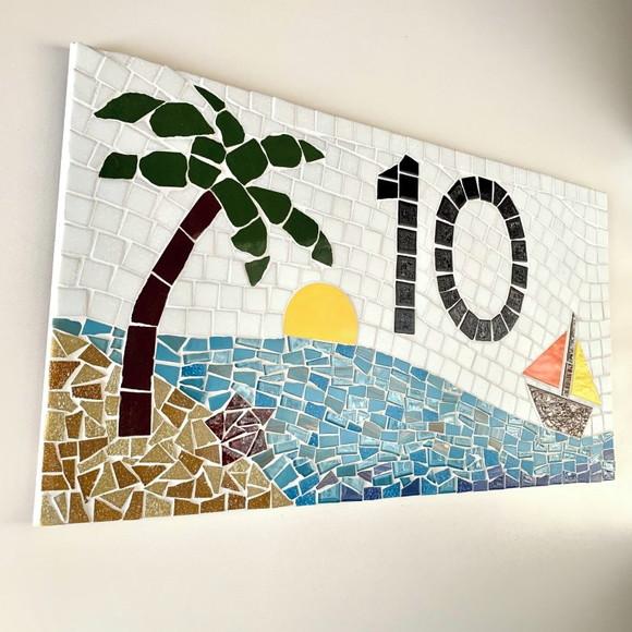 Número para Casa em Mosaico Coqueiro