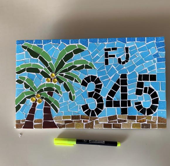 Número para Casa em Mosaico Coqueiro