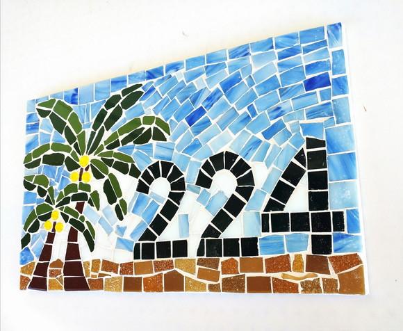 Número para Casa em Mosaico Coqueiro