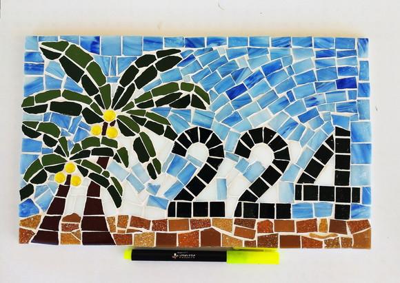 Número para Casa em Mosaico Coqueiro