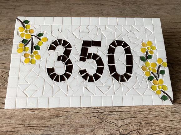 Número para Casa em Mosaico Flores Ipê