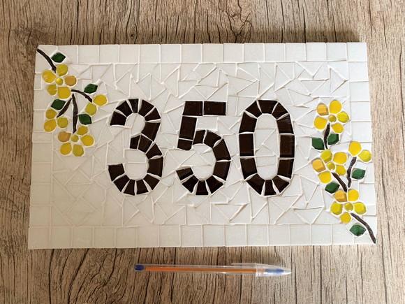 Número para Casa em Mosaico Flores Ipê