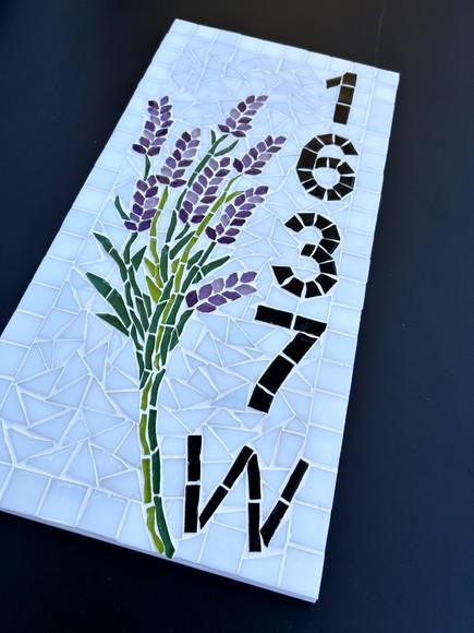 Número para Casa em Mosaico Lavanda