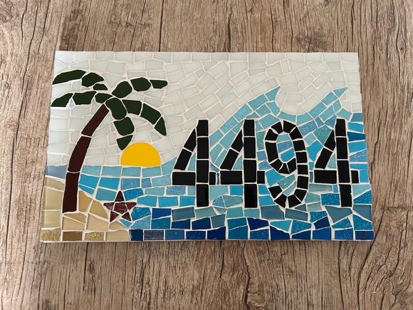 Número para Casa em Mosaico Mar