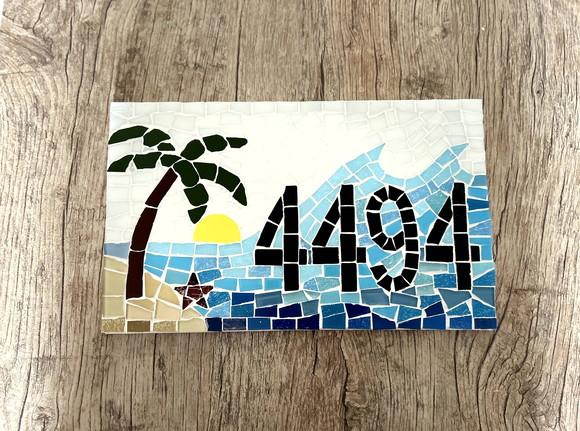 Número para Casa em Mosaico Mar
