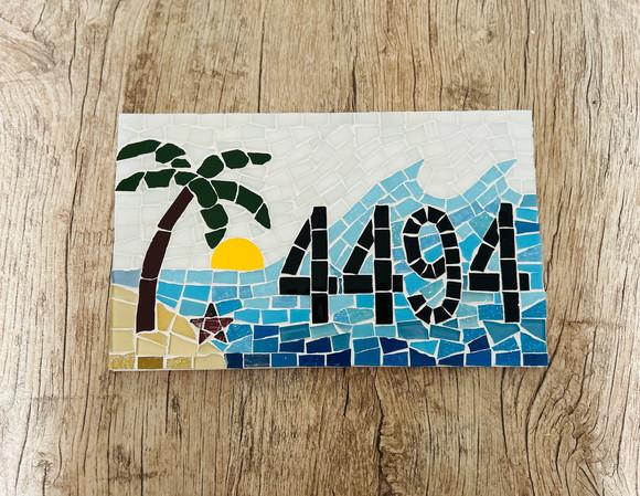 Número para Casa em Mosaico Mar