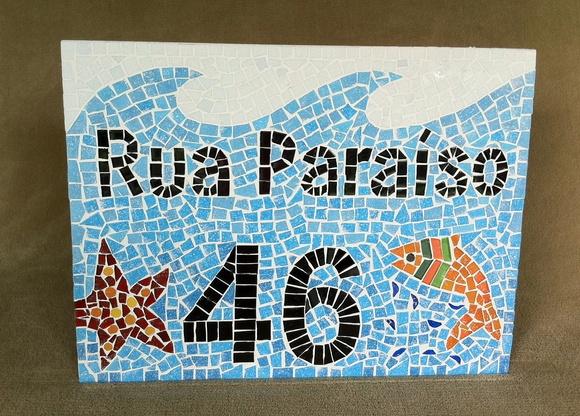 Número para Casa em Mosaico Mar
