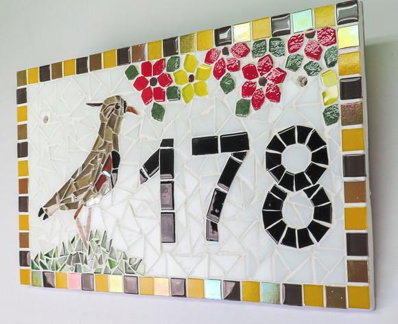 Número para Casa em Mosaico Quero Quero