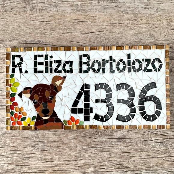 Número para Casa em Mosaico Pinscher