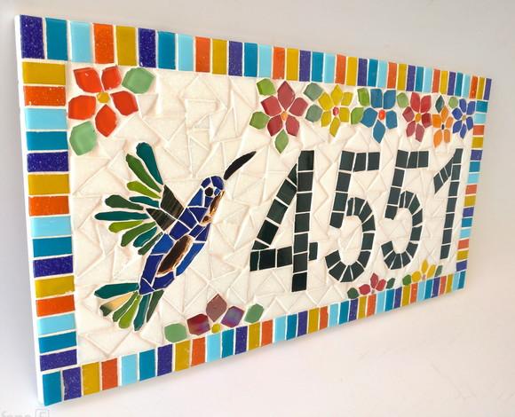 Número para Casa Mosaico Beija Flor G