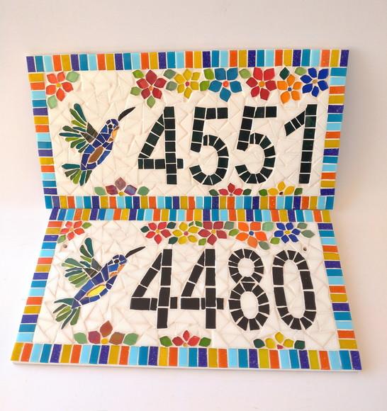Número para Casa Mosaico Beija Flor G