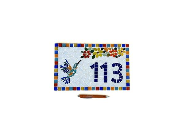Número para Casa Mosaico Beija-flor