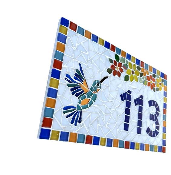 Número para Casa Mosaico Beija-flor