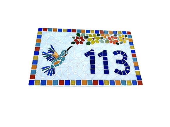 Número para Casa Mosaico Beija-flor