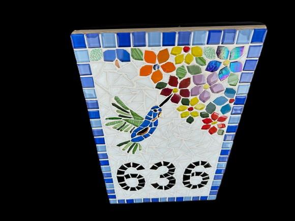 Número para Casa Mosaico Beija-flor