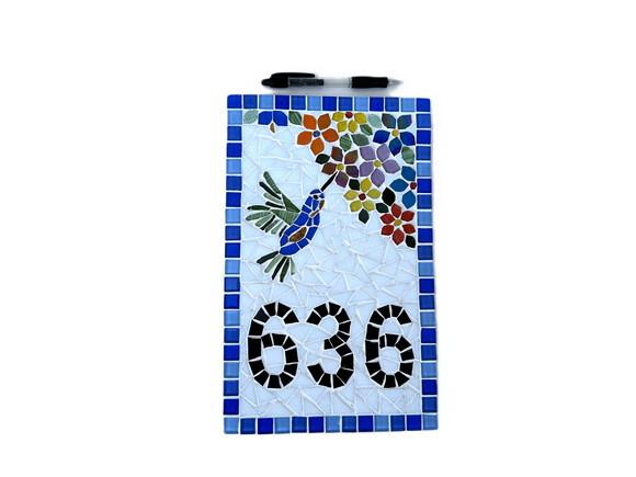 Número para Casa Mosaico Beija-flor