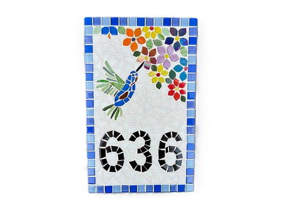 Número para Casa Mosaico Beija-flor