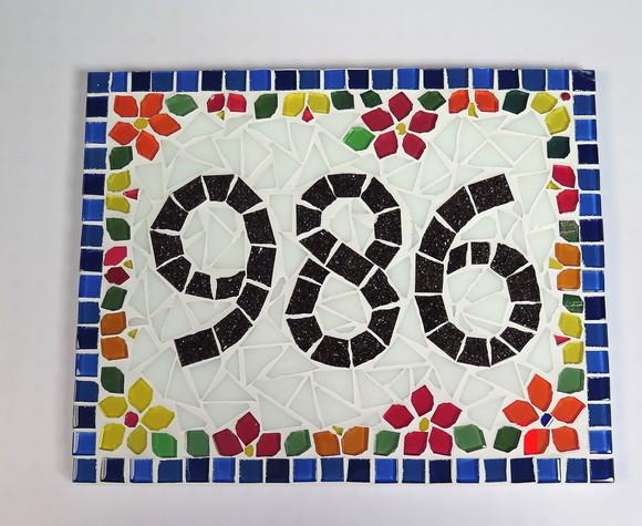 Número para Casa Mosaico Floral