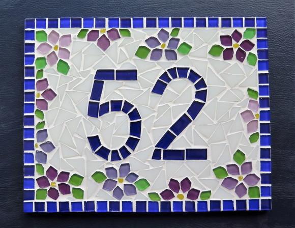 Número para Casa Mosaico Floral