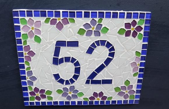 Número para Casa Mosaico Floral