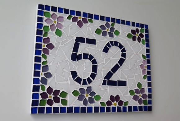 Número para Casa Mosaico Floral