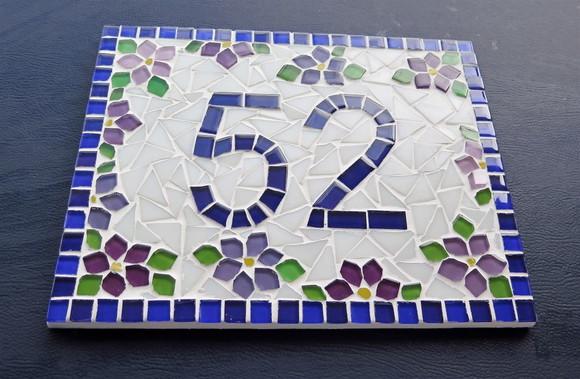Número para Casa Mosaico Floral