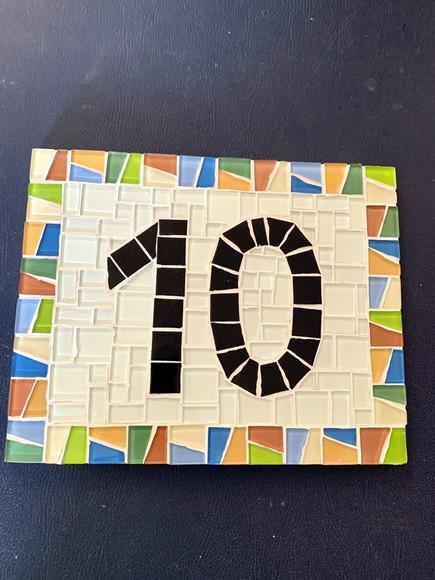 Número para Casa Mosaico Geométrico