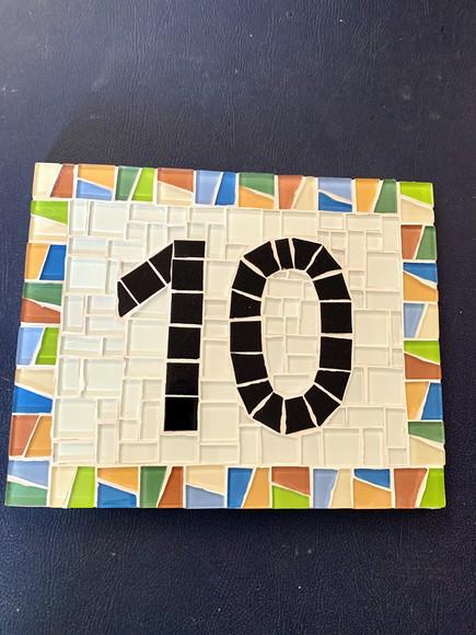 Número para Casa Mosaico Geométrico