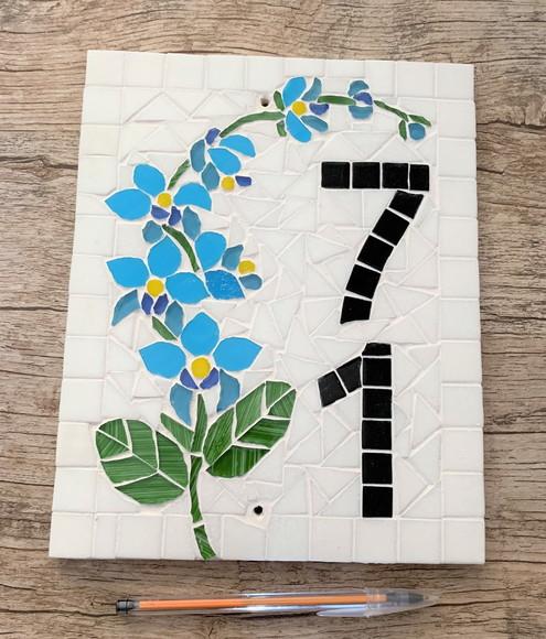 Número para Casa Mosaico Orquídea