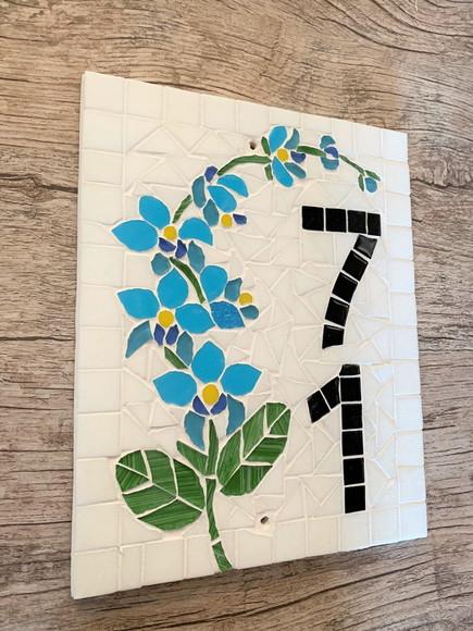 Número para Casa Mosaico Orquídea