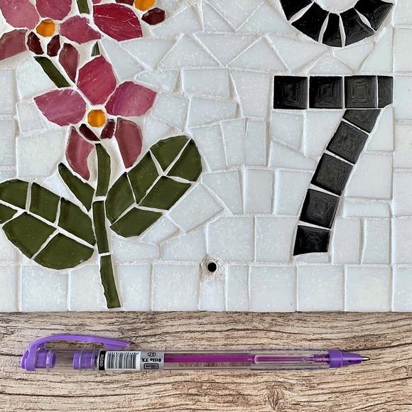 Número para Casa Mosaico Orquídea 2 Dígitos