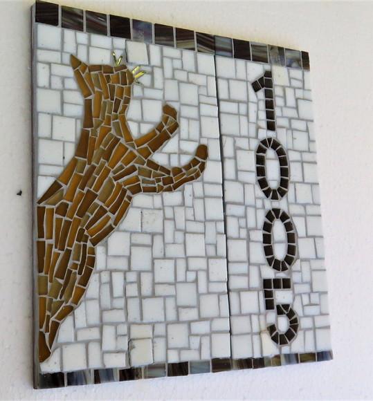 Número Residencial em Mosaico Gato
